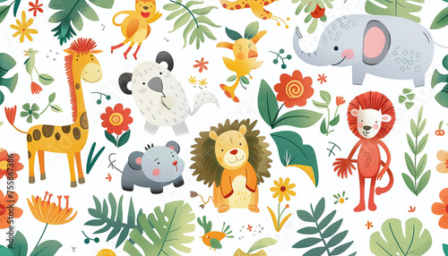 cheerful and whimsical wallpaper featuring