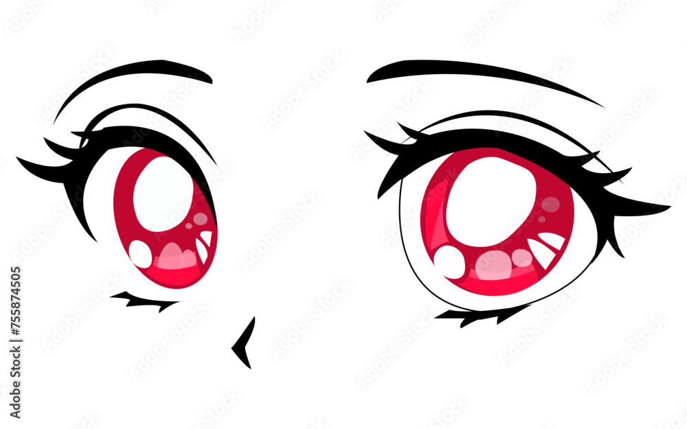 Anime girl's eyes in a manga comic book frame. Fancy illustration in cartoon style. Anime girl's eyes in a manga comic book frame. Fancy illustration in cartoon style.