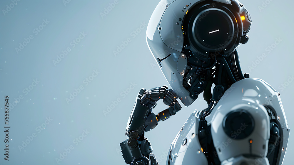 3d rendering humanoid robot working on a virtual world of the future 3d rendering humanoid robot working on a virtual world of the future