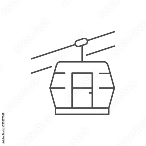 Gondola lift line outline icon