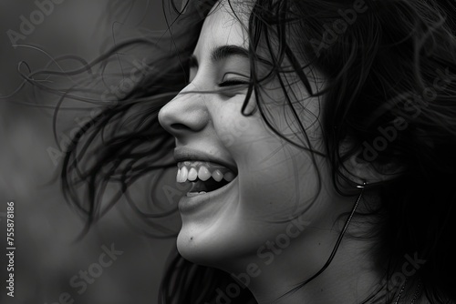 Her laughter dances like music in the air.