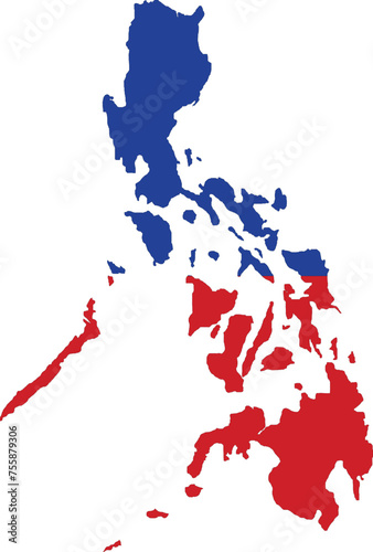 Philippines Flag in Philippines  Map, Philippines  Map with Flag, Country Map, Philippines  with Flag, Nation Flag