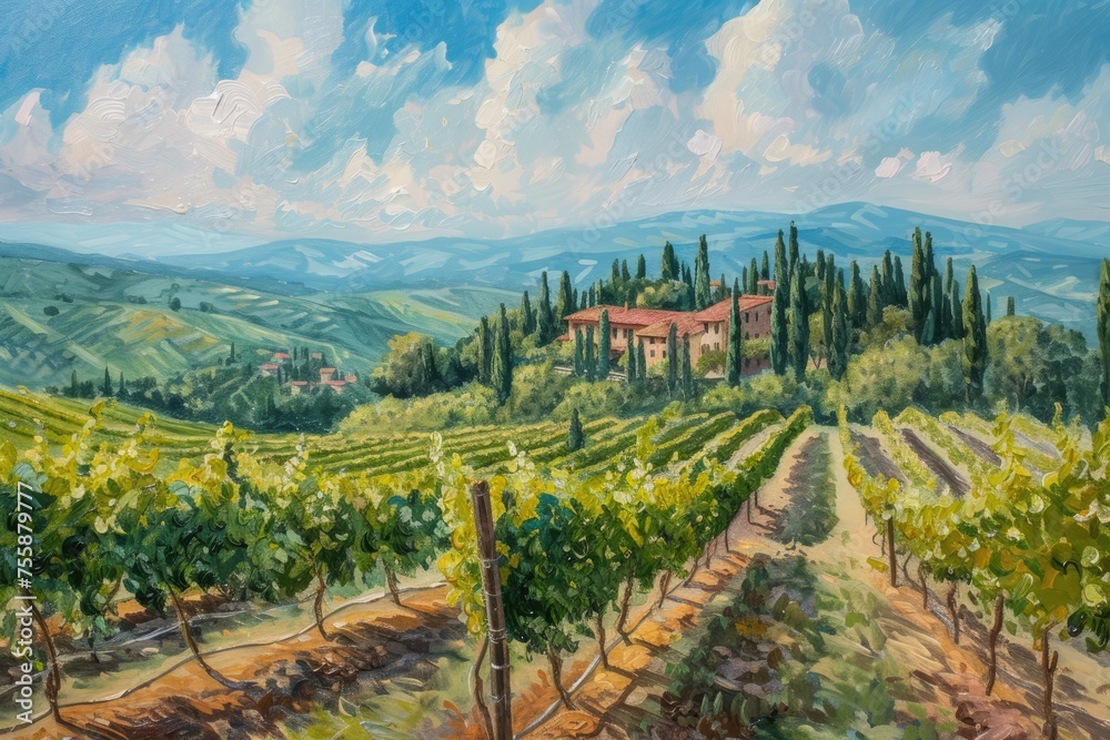 Lush vineyards under the Tuscan sun