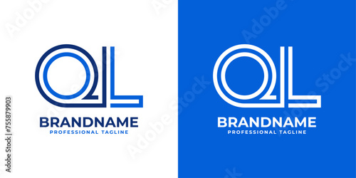 Letters QL Line Monogram Logo, suitable for business with QL or LQ initials
