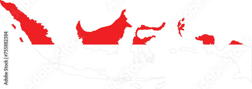 Indonesia Flag in Indonesia Map, Indonesia Map with Flag, Country Map, Indonesia with Flag, Nation Flag