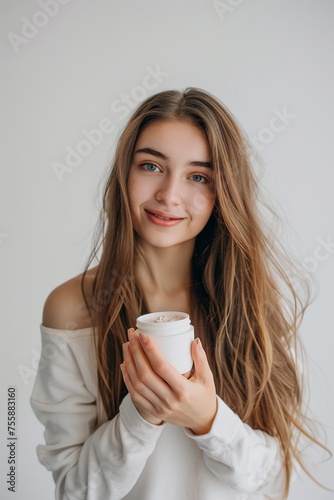 Young Woman Holding a Cup of Coffee