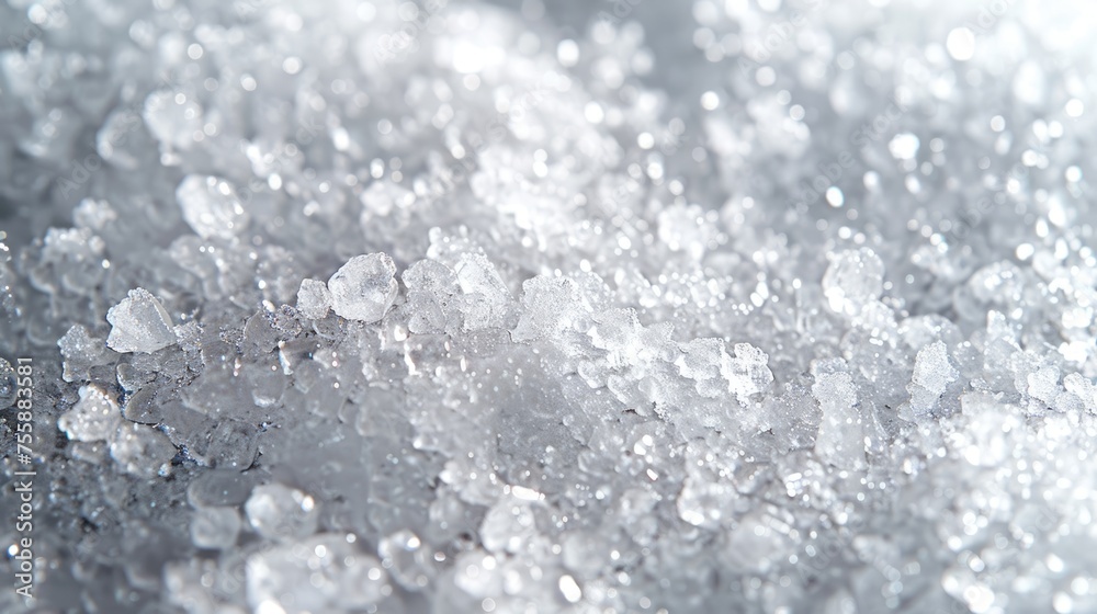 Obraz premium Sweet Heap: White Sugar Texture Background with Crystal Pile and Isolated Salt