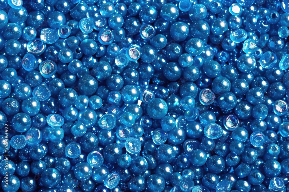 Top View Blue Beads Background. Pearl Beads Arranged in a Pattern for Wallpaper, Texture, or Design Element Top View Blue Beads Background. Pearl Beads Arranged in a Pattern for Wallpaper, Texture, or Design Element