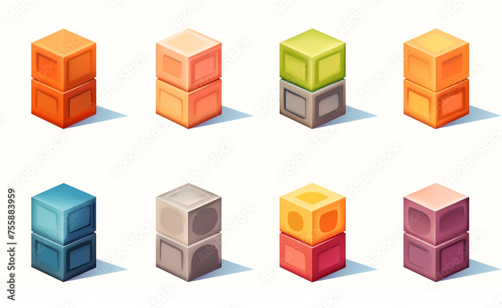 Fototapeta premium boxes, identical, same shape and color, one box is different, different shape or color сreated with Generative Ai