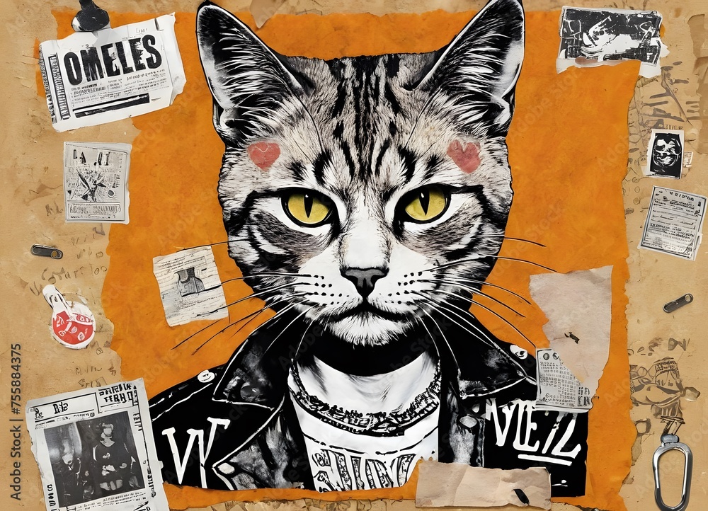 Fototapeta cat collage art