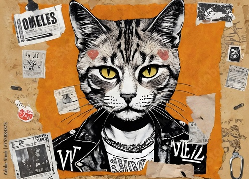 cat collage art