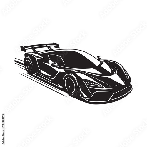 Vector Supercar Silhouette Collection for Automotive High-Performance Designs, Supercar illustration.