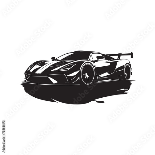 Vector Supercar Silhouette Collection for Automotive High-Performance Designs, Supercar illustration.