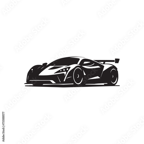 Vector Supercar Silhouette Collection for Automotive High-Performance Designs, Supercar illustration.