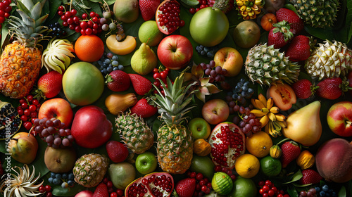 A mix of exotic fruits