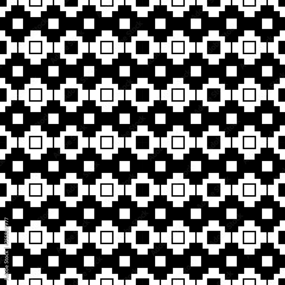 Folk image. Seamless pattern. Inca crosses, squares ornament. Ethnic background. Tribal wallpaper. Tribe motif. Ancient mosaic. Digital paper, web design, ethnical textile print. Vector artwork