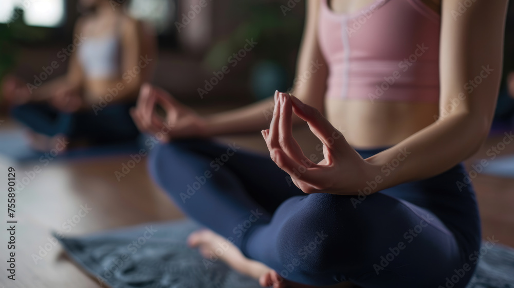 Close-up of a person in a meditative pose