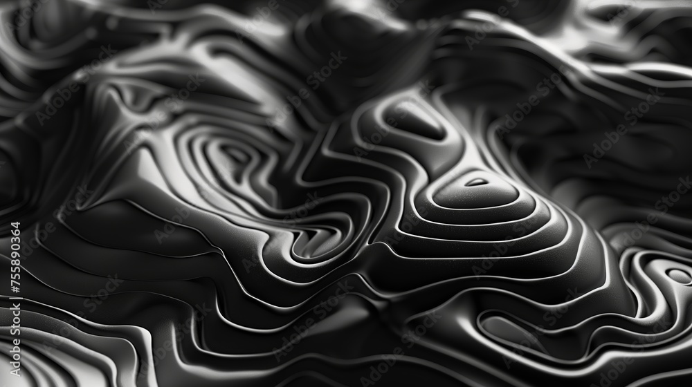 Obraz premium A pattern with digital topography lines. Three-dimensional landscape. Generated by artificial intelligence.