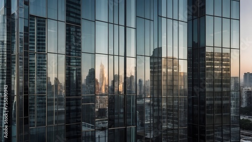 Blurred Glass Wall in the Business Center