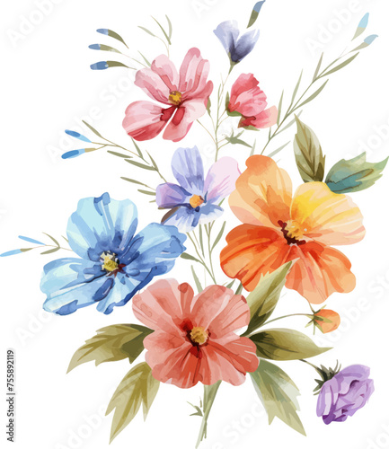 Set of flower   floral design elements  minimal object isolate illustration vector.