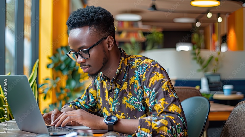 Success in sales! A handsome black man excels as a sales representative in a high-tech company. Success in sales! A handsome black man excels as a sales representative in a high-tech company.