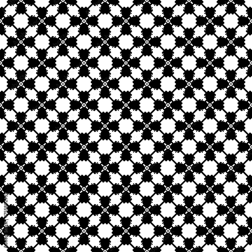 Black and white seamless abstract pattern. Background and backdrop. Grayscale ornamental design. Black and white seamless abstract pattern. Background and backdrop. Grayscale ornamental design.