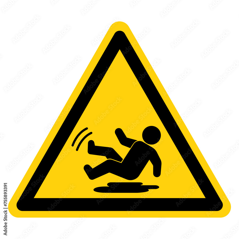 Slippery When Wet Symbol Sign,Vector Illustration, Isolated On White Background Label. EPS10 Slippery When Wet Symbol Sign,Vector Illustration, Isolated On White Background Label. EPS10