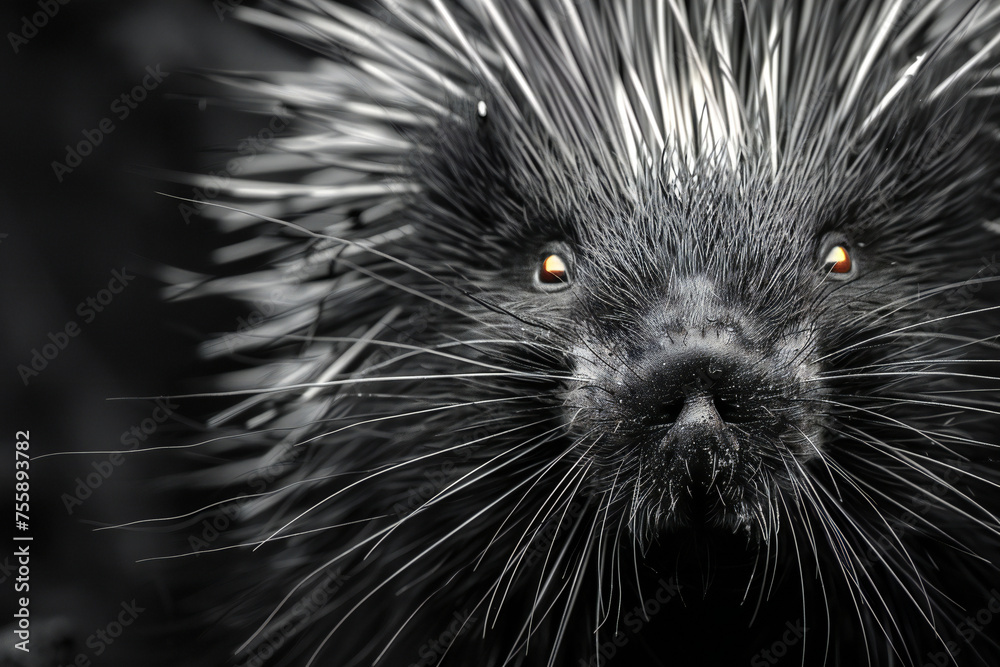 Naklejka premium close up of a porcupine, hedgehog