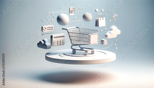 E-Commerce Simplified: Ultra-Minimalist 3D and Technology Blend