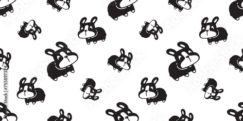 dog french bulldog seamless pattern puppy vector pet cartoon doodle gift wrapping paper tile background repeat wallpaper illustration isolated design