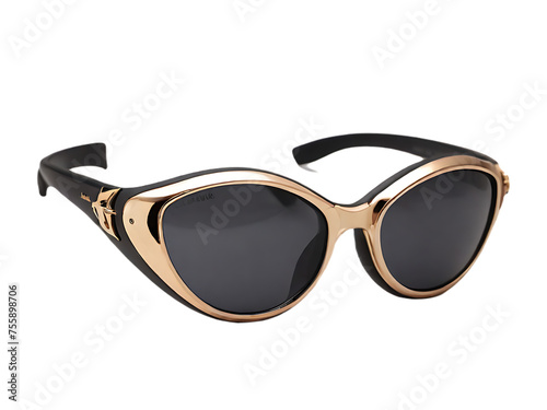 Black sunglasses on transparent background