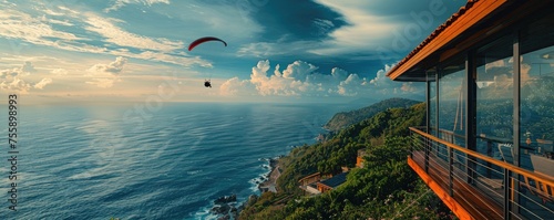 Luxury house with ocean view and paraglider © Daniela