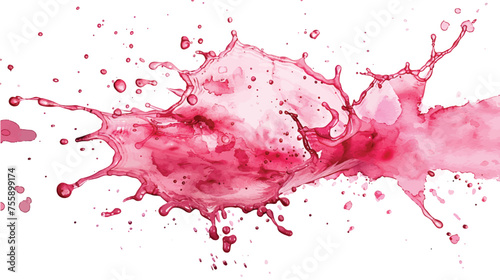 Pink liquid gracefully splashes and swirls on a pristine white surface, creating a mesmerizing and ephemeral display