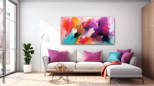 sprawling canvas filled with a spontaneous explosion of colors, where each stroke and splash represents a moment of pure, uninhibited creativity