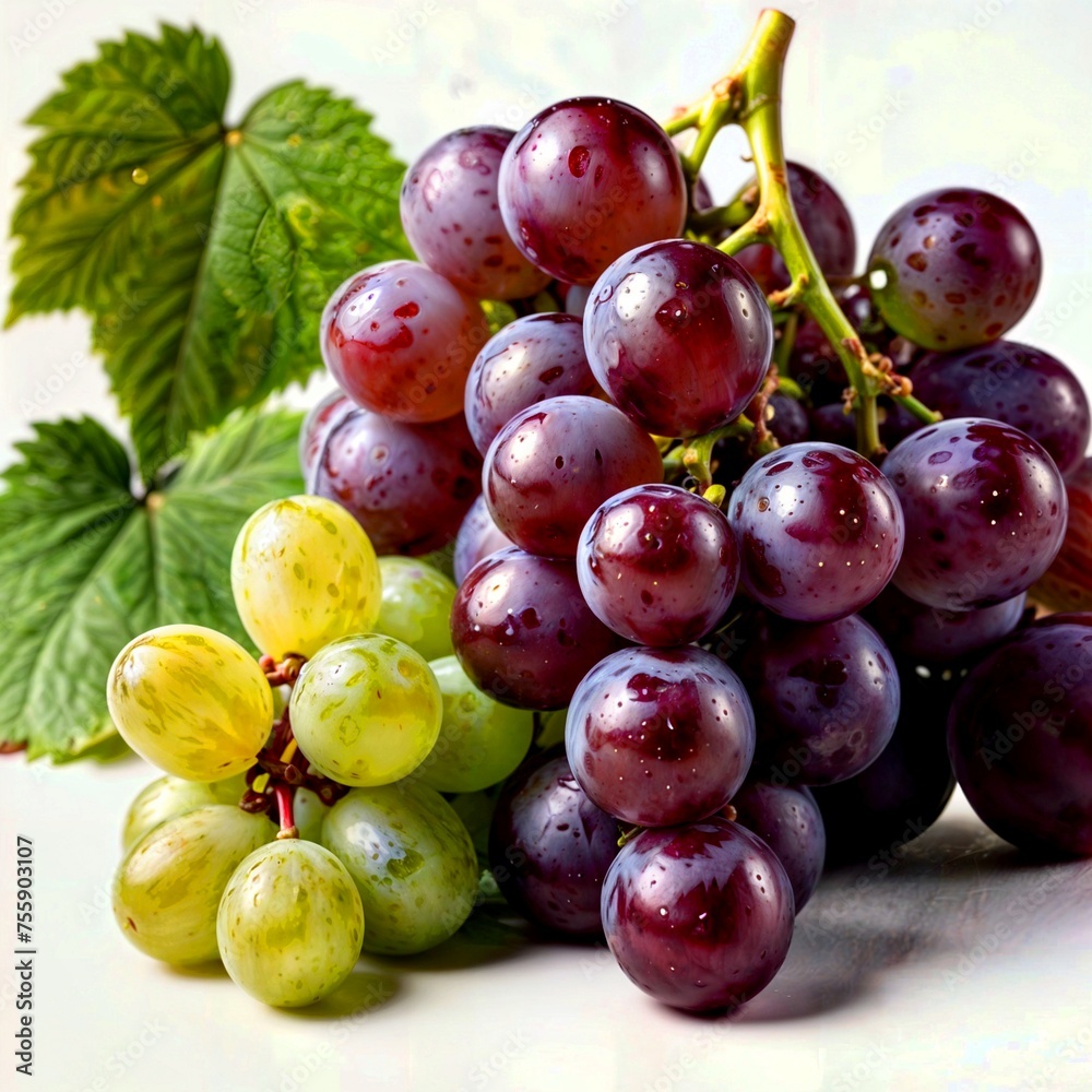 Fototapeta premium Grapes on a white background. Healthy fruits, vitamins.
