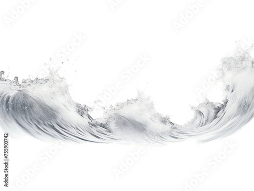 Silver gray liquid wave splash water isolated on transparent background, transparency image, removed background