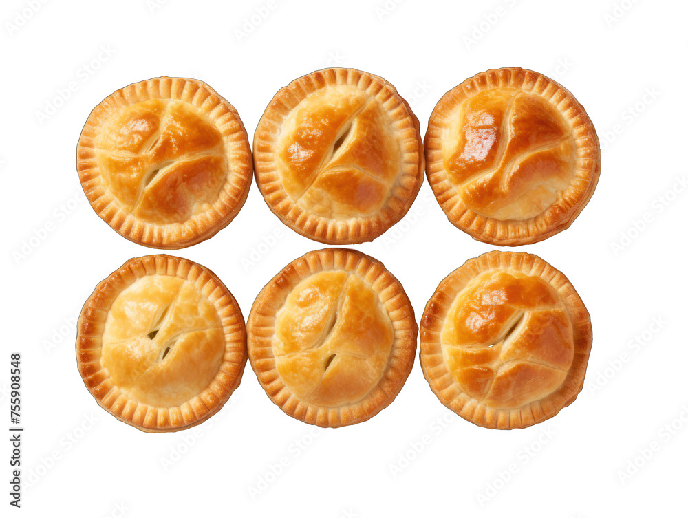 Meat pies isolated on transparent background, transparency image, removed background