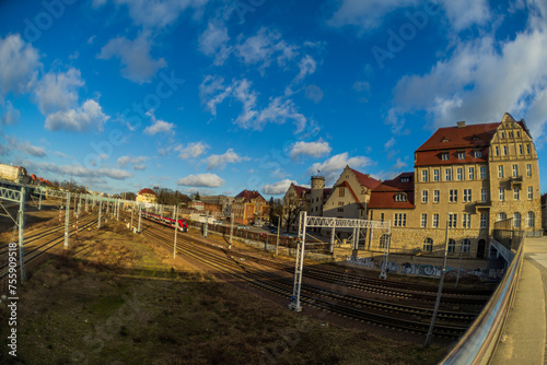 the town Poznan, Poland Railway station