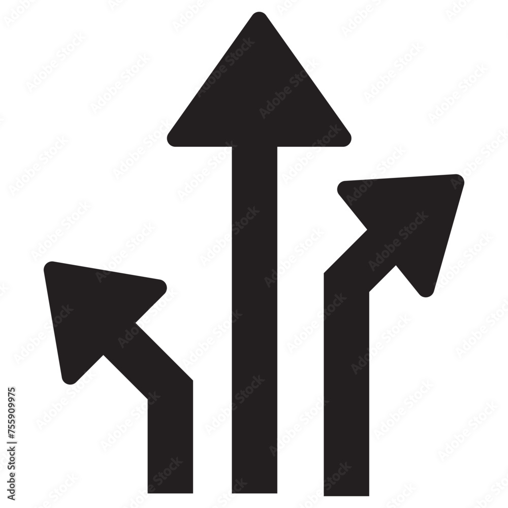 Three way direction icon. Vector illustration. EPS 10. Three way direction icon. Vector illustration. EPS 10.