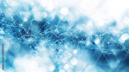 “Network of connected dots and lines against a soft, blue background photo