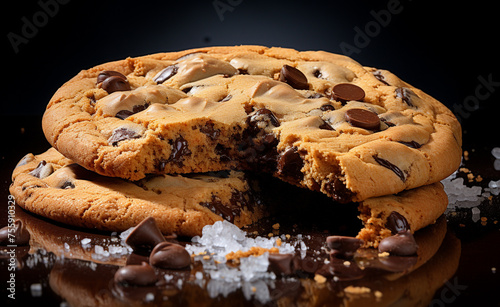 half-bake cookie, food still photography, single object, focus, beautiful, tasteful сreated with Generative Ai photo