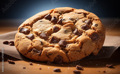 half-bake cookie, food still photography, single object, focus, beautiful, tasteful сreated with Generative Ai