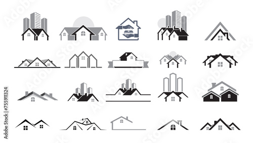 Creative Abstract Building Houses Collection Logo Vector Design Illustration