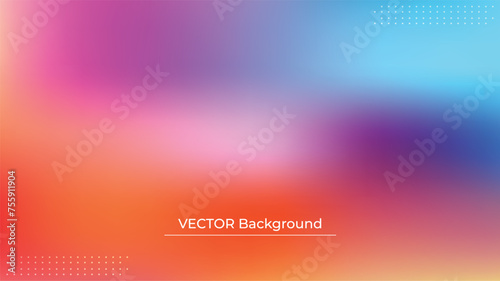 Abstract blurred gradient mesh background in bright rainbow colors. Colorful smooth banner template. Easy editable soft colored vector illustration in EPS10 without transparency.