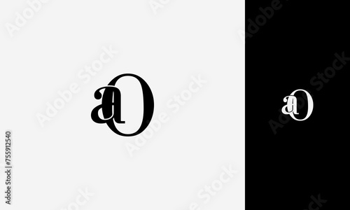 initial letter aO or Oa lowercase joined uppercase,logo vektor design
