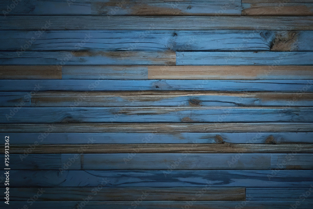 Obraz premium blue and brown and grey and dark and used old dirty look weathered wood wall wooden plank board texture background