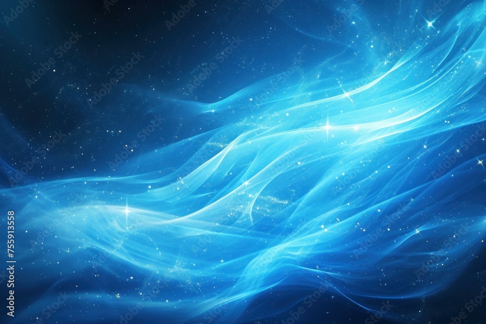 Abstract blue background. Wavy curve design. Generate Ai