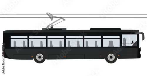 Black city trolleybus. vector illustration