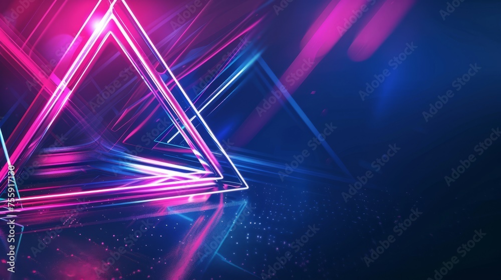Neon triangle abstract background. Futuristic technology style. Neon triangle abstract background. Futuristic technology style.