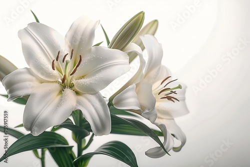 bouquet of white lilies for easter